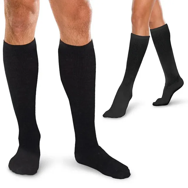 Therafirm™ Unisex Core-Spun Support Socks, knee high, 30-40 mmHg, white, large