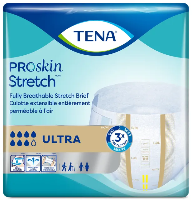 Tena® Stretch Briefs, medium (32-52" waist/hip)