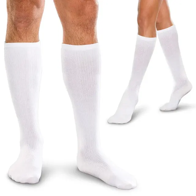Therafirm™ Unisex Core-Spun Support Socks, knee high, 20-30 mmHg, white, XXL