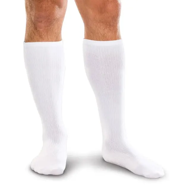 Therafirm™ Unisex Core-Spun Short Support Socks, knee high, 15-20 mmHg, white, small
