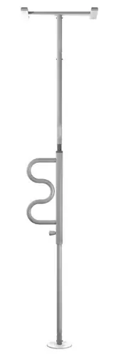 Security Pole & Curve Grab Bar, white
