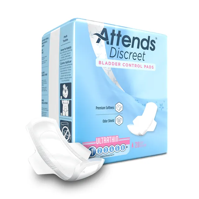Discreet Bladder Control Pad, light absorbency, 9" long