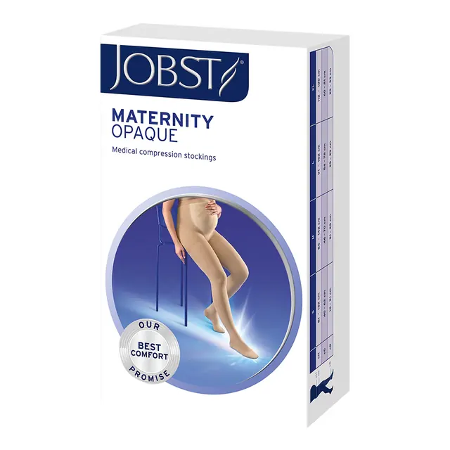 JOBST® Opaque Maternity Compression Stockings, knee high, 15-20 mmHg, black, large